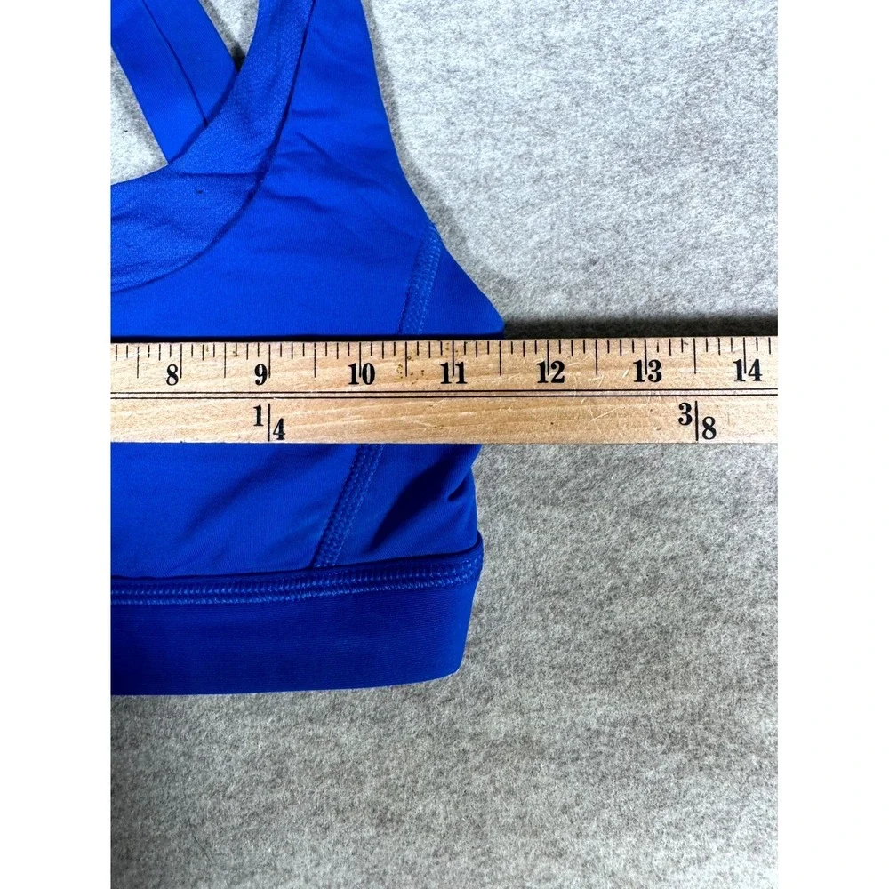 Lululemon Run Stuff Your Bra III Womens 2 Blue Stretch Sweat Wicking Athleisure
